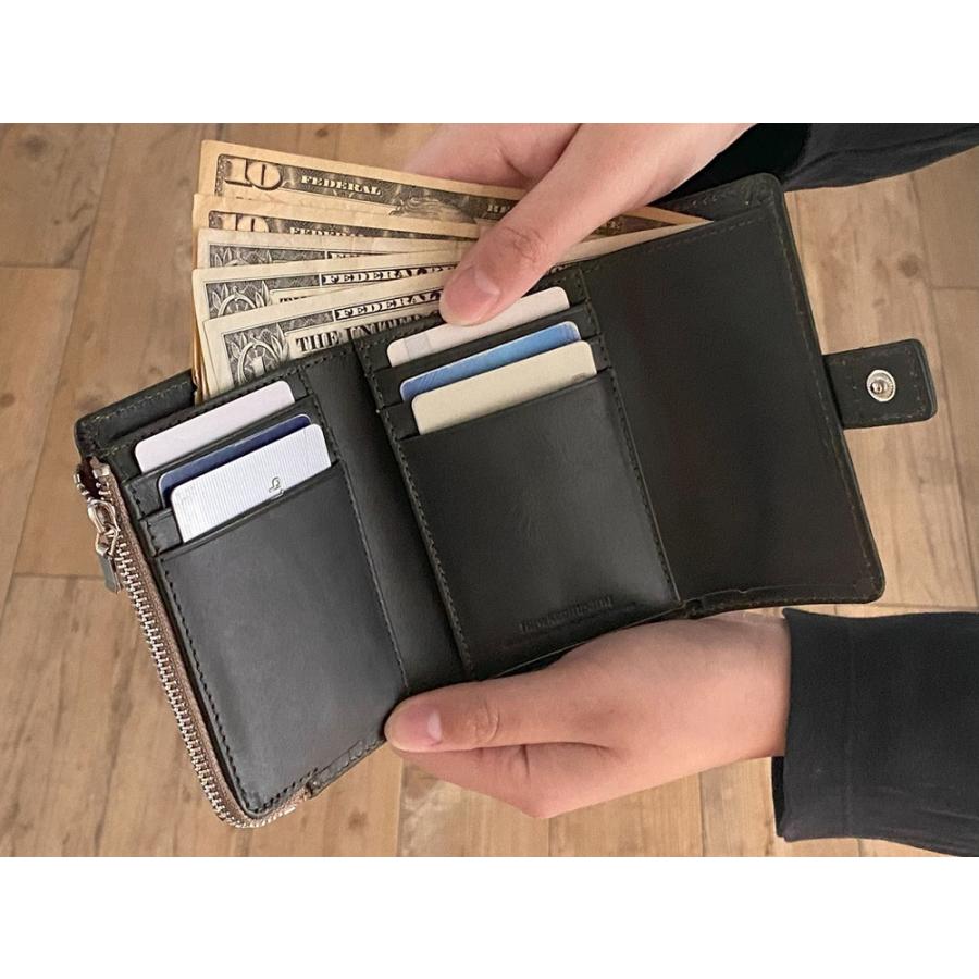 Hawk Company ホークカンパニー 三つ折り財布 イタリアンレザー 本革 牛革 日本製 メンズ レディース コンパクト ミドルウォレット 7256 | Hawk Company | 04