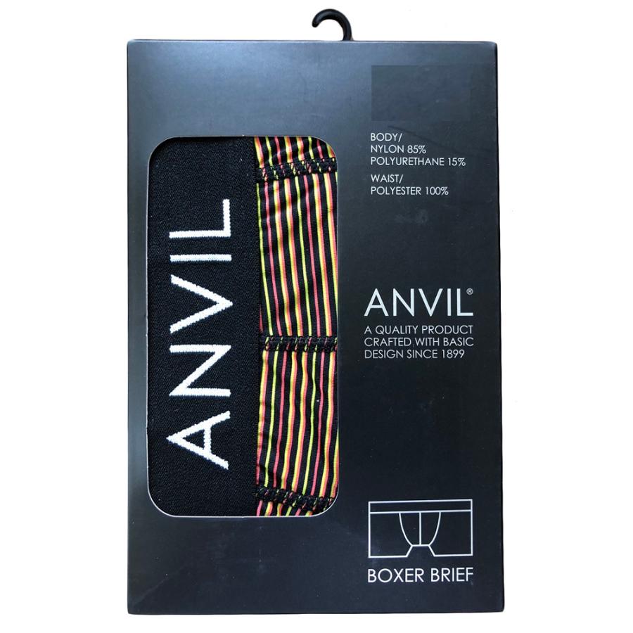 ANVIL アンヴィル メンズ ボーダー ボクサーパンツ 無地 前閉じ フィット ウエストロゴ 下着 アンビル ANV606｜select-en｜02