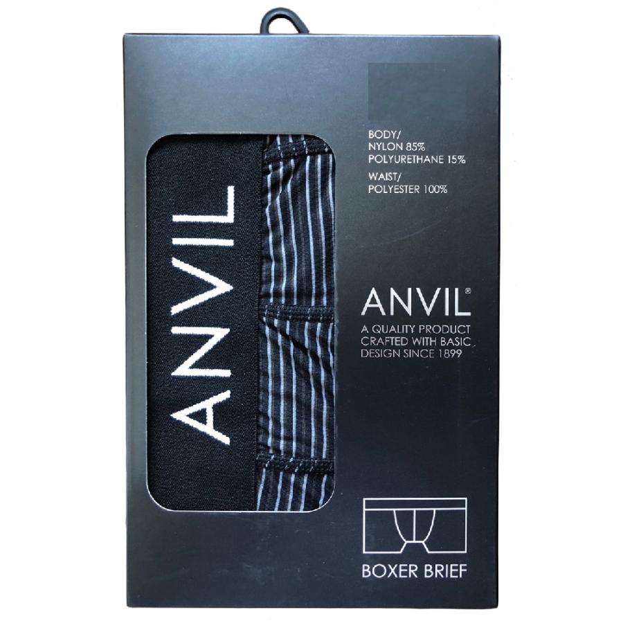 ANVIL アンヴィル メンズ ボーダー ボクサーパンツ 無地 前閉じ フィット ウエストロゴ 下着 アンビル ANV606｜select-en｜04