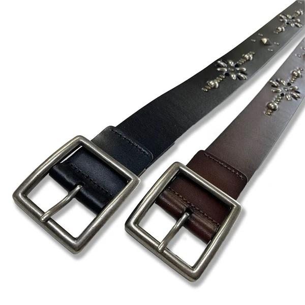 爆買 フラワースタッズ ギャリソンベルト 40mm 本革 レザーベルト 牛革