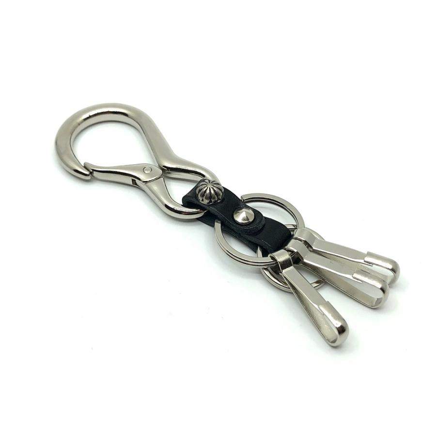 TE@M 栃木レザー キーホルダー カラビナ バイク 車 本革 牛革 3連 フック スタッズ 日本製 メンズ レディース 当店別注オリジナル TM-KEY-1 |  | 10