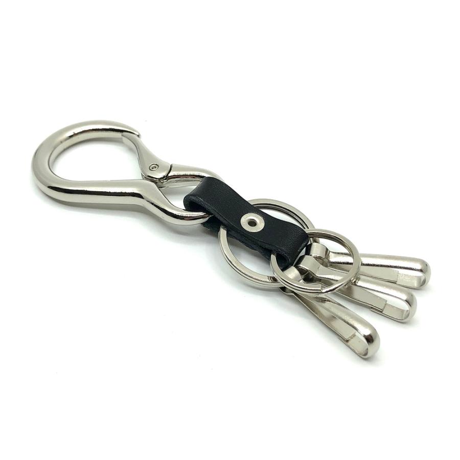 TE@M 栃木レザー キーホルダー カラビナ バイク 車 本革 牛革 3連 フック スタッズ 日本製 メンズ レディース 当店別注オリジナル TM-KEY-1 |  | 11