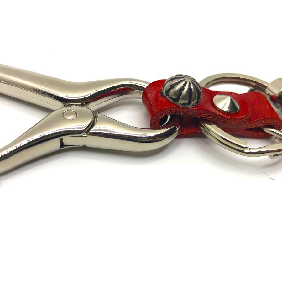 TE@M 栃木レザー キーホルダー カラビナ バイク 車 本革 牛革 3連 フック スタッズ 日本製 メンズ レディース 当店別注オリジナル TM-KEY-1 |  | 15