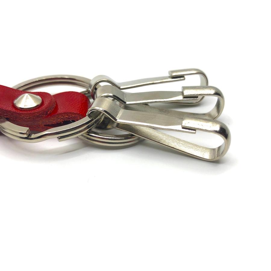 TE@M 栃木レザー キーホルダー カラビナ バイク 車 本革 牛革 3連 フック スタッズ 日本製 メンズ レディース 当店別注オリジナル TM-KEY-1 |  | 16