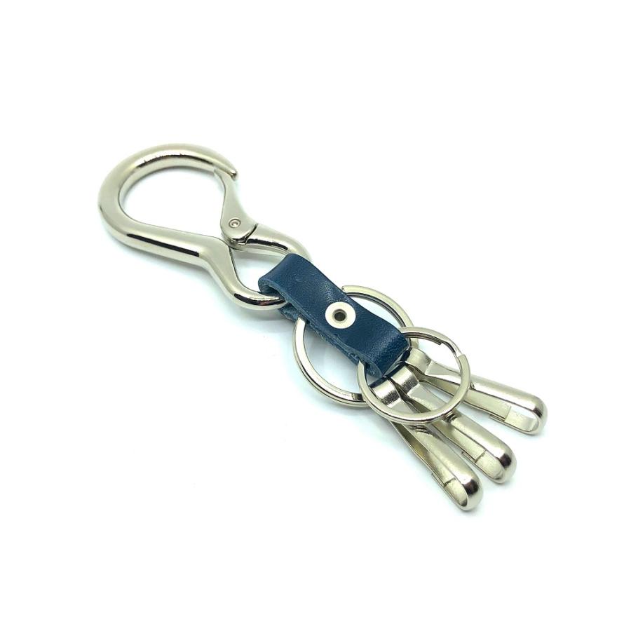 TE@M 栃木レザー キーホルダー カラビナ バイク 車 本革 牛革 3連 フック スタッズ 日本製 メンズ レディース 当店別注オリジナル TM-KEY-1 |  | 18