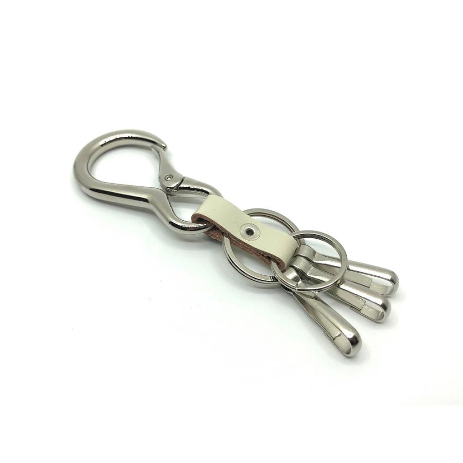 TE@M 栃木レザー キーホルダー カラビナ バイク 車 本革 牛革 3連 フック スタッズ 日本製 メンズ レディース 当店別注オリジナル TM-KEY-1 |  | 20