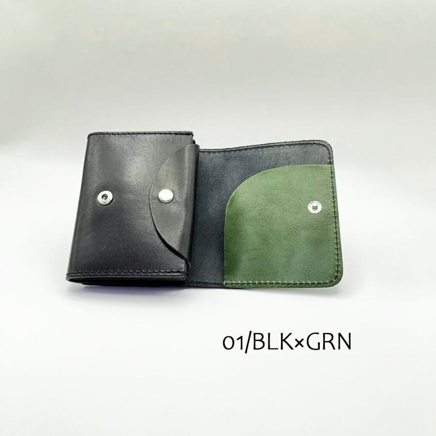 栃木レザー ミニ財布 二つ折り ミニウォレット 小型 バイカラー 日本製
