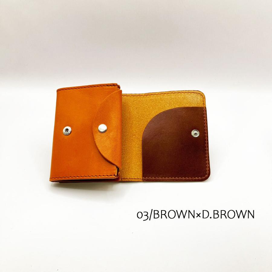 栃木レザー ミニ財布 二つ折り ミニウォレット 小型 バイカラー 日本製