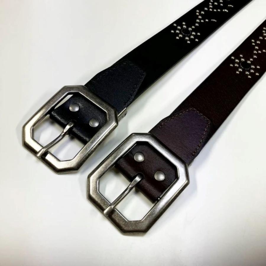 フラワースタッズ ギャリソンベルト スタッズベルト 本革 レザーベルト