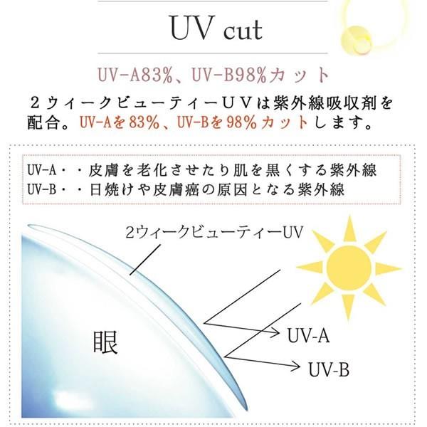 ビューノ ２ウィークビューティーUV 1箱6枚×2箱SET 京都ブラック/横浜ブラウン 2WEEKカラコン｜select-eyes｜06