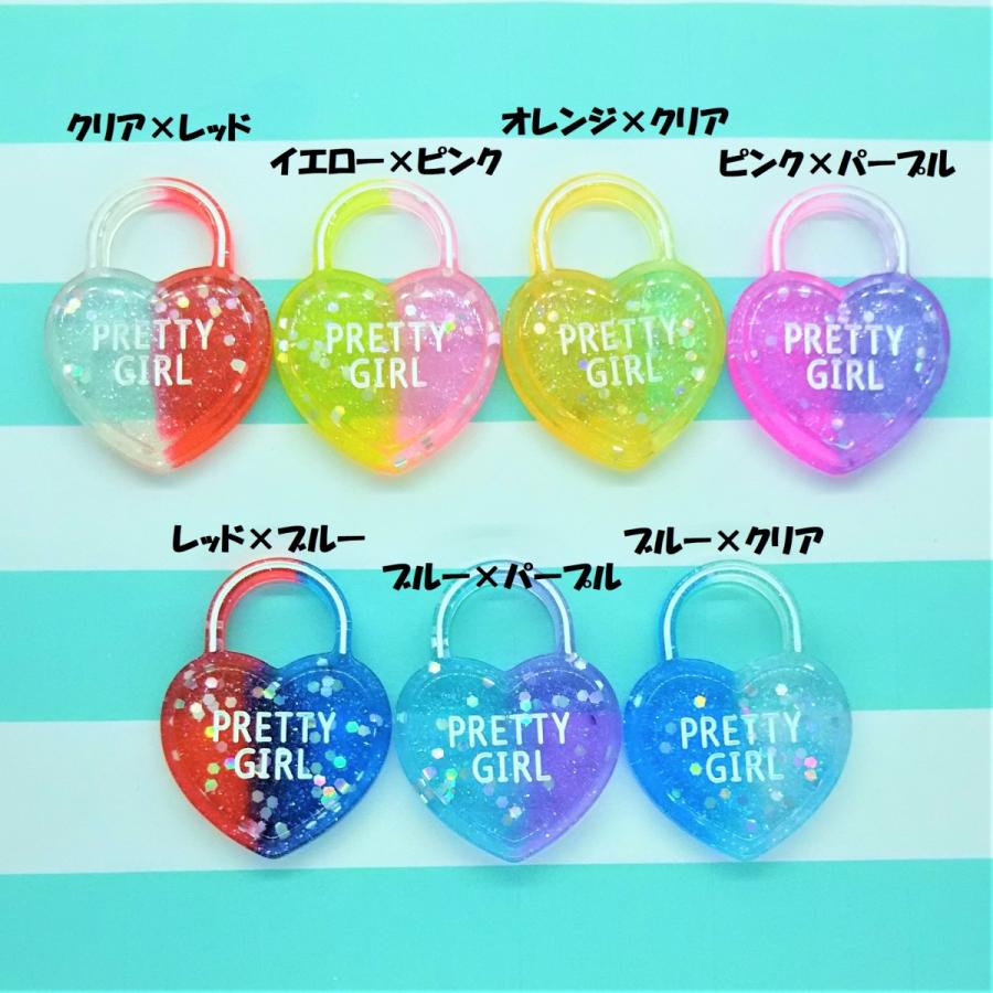 デコパーツ ハート 南京錠 かぎ 2個set デコ デコパ デコレーション パーツ 素材 ハンドメイド アクセサリー