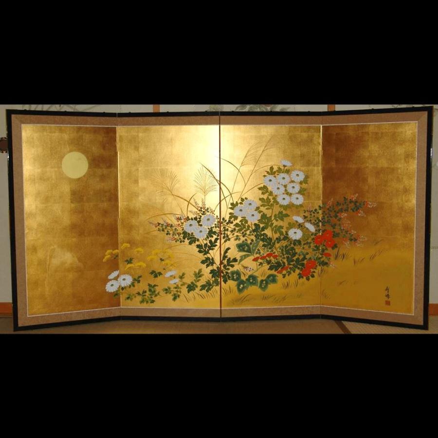 4枚金屏風/ 富永寿峰(平金押し) : SELECT JAPAN - 通販 4枚金屏風/ 富永寿峰(平金押し) : SELECT JAPAN - 通販
