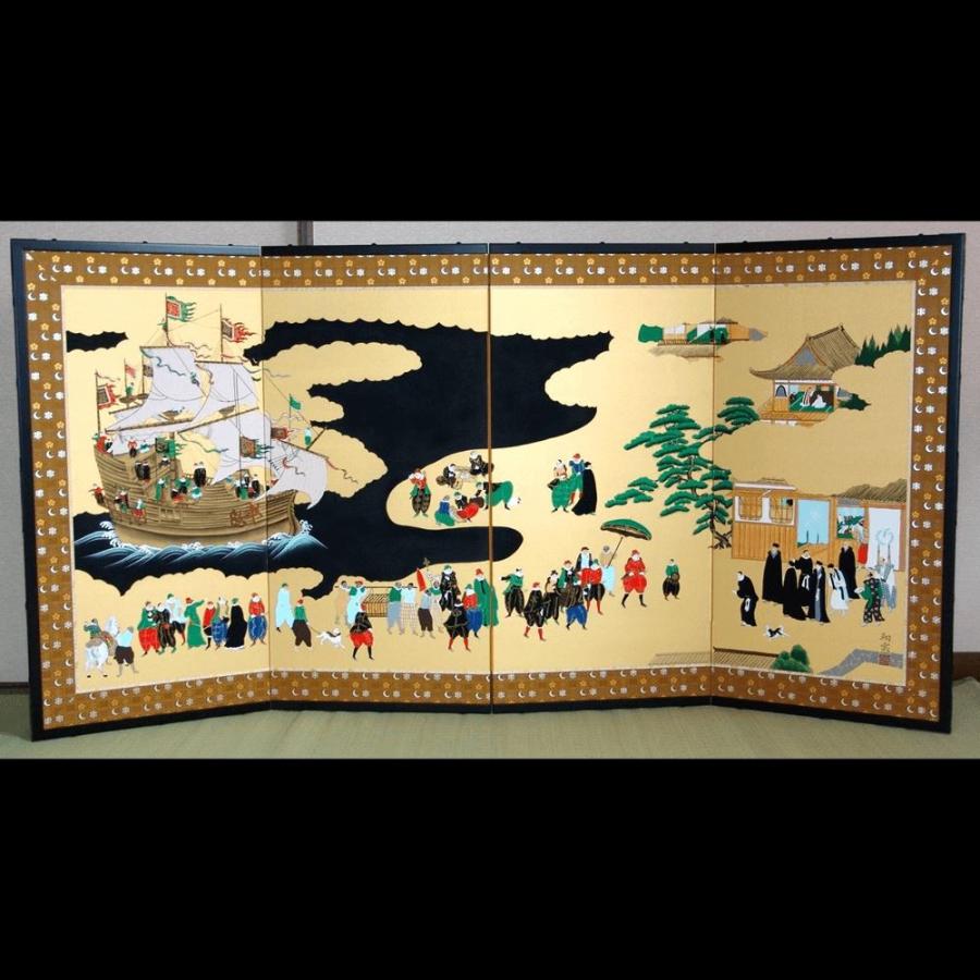 【期間限定値下げ】四季金箔四連屏風 4枚金屏風/ 富永寿峰（平金押し） : SELECT JAPAN - 通販 - Yahoo
