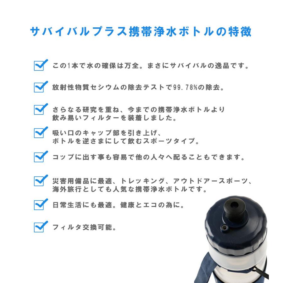 セイシェル seychelle サバイバルプラス 携帯浄水ボトル スタンダード SPT-001-BA