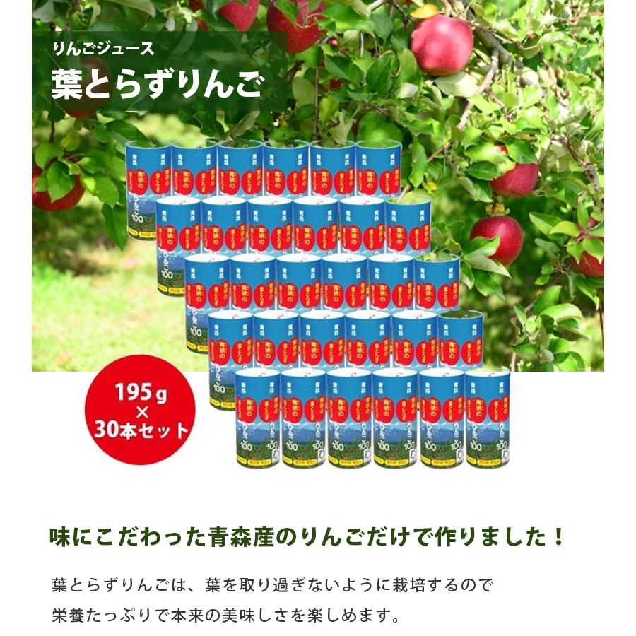 青森県産 青研 葉とらずりんごジュース ストレート100%果汁 195g×30本セット 無添加 国産 紙パック ギフト アップルジュース｜select-mofu-y｜02