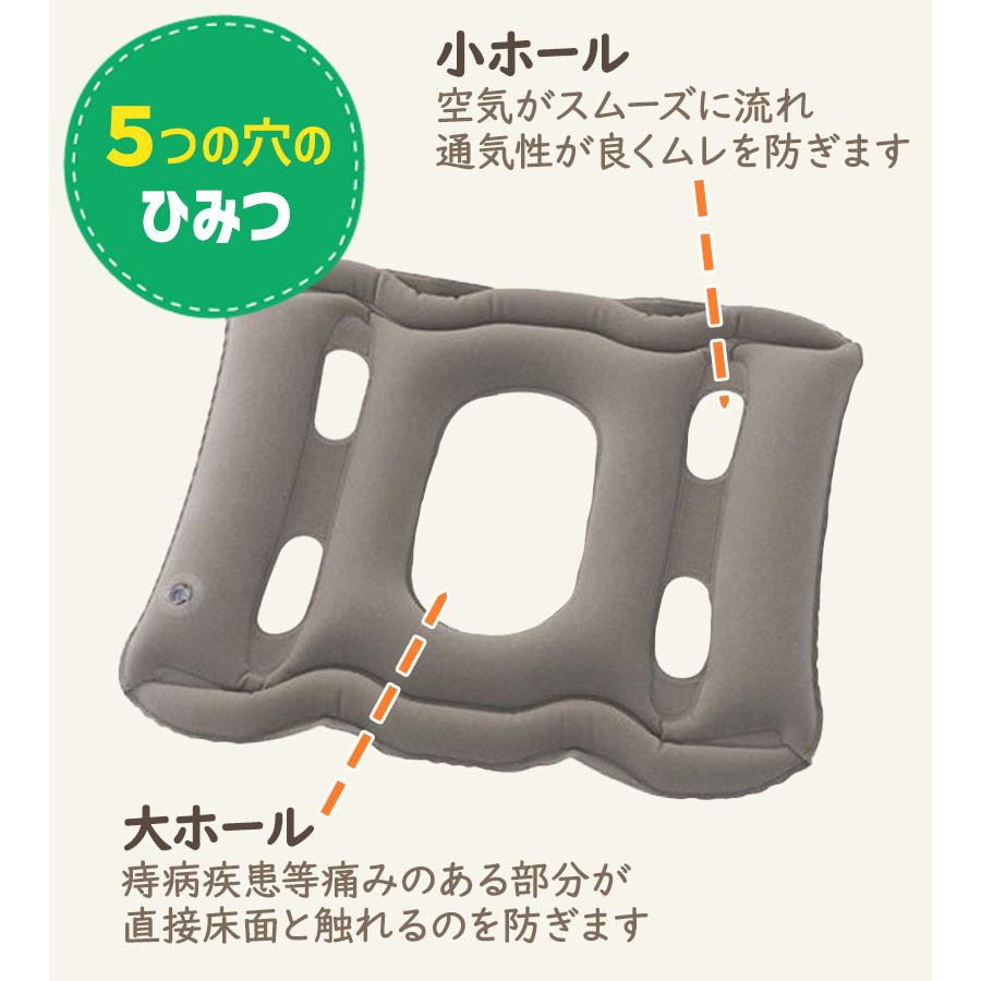 ヨックション グレー ピンク エアークッション 旅行 飛行機 車 お尻
