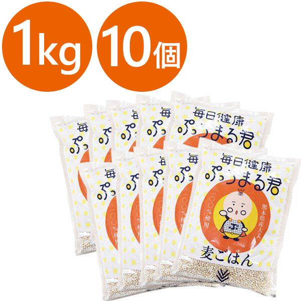 西田精麦 毎日健康 ぷちまる君 1kg×10袋セット 熊本県産 国産 押し麦 白米置き換え 国産大麦100％ 公式通販 麦ごはん ラッピング無料