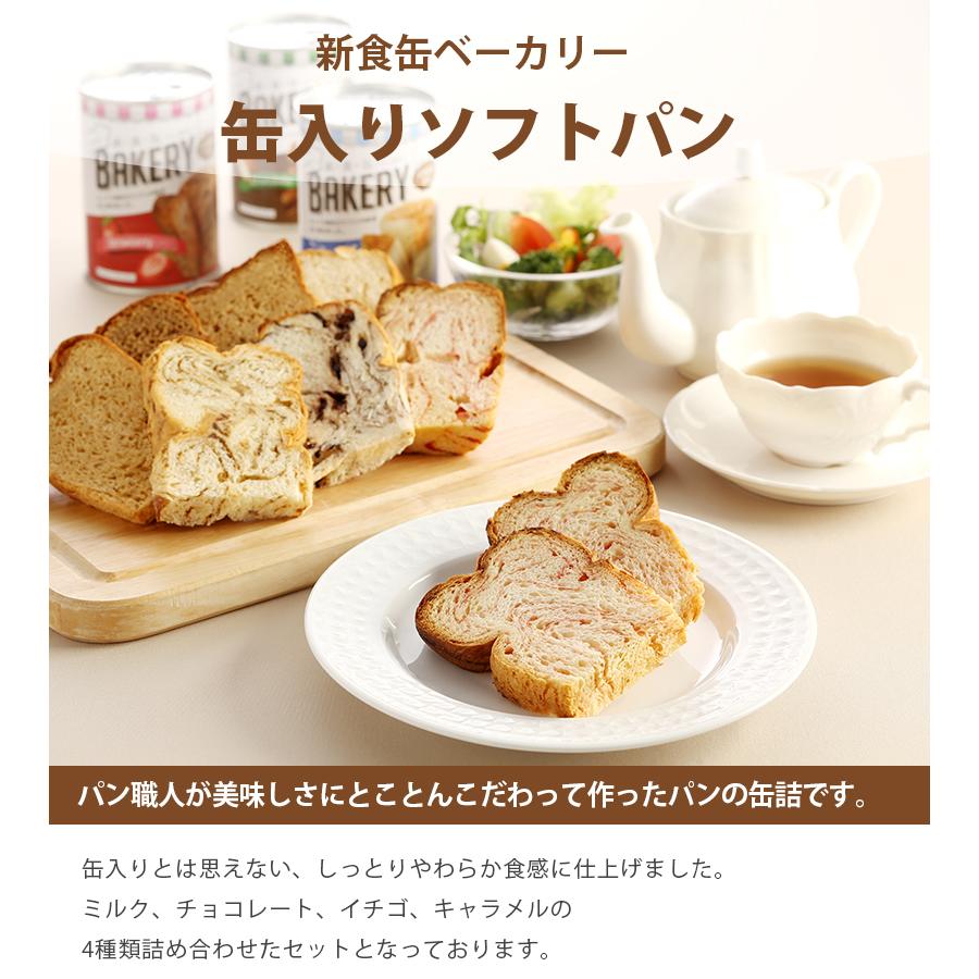 非常食 パンの缶詰 新食缶ベーカリー 缶入りソフトパン 4種セット 保存