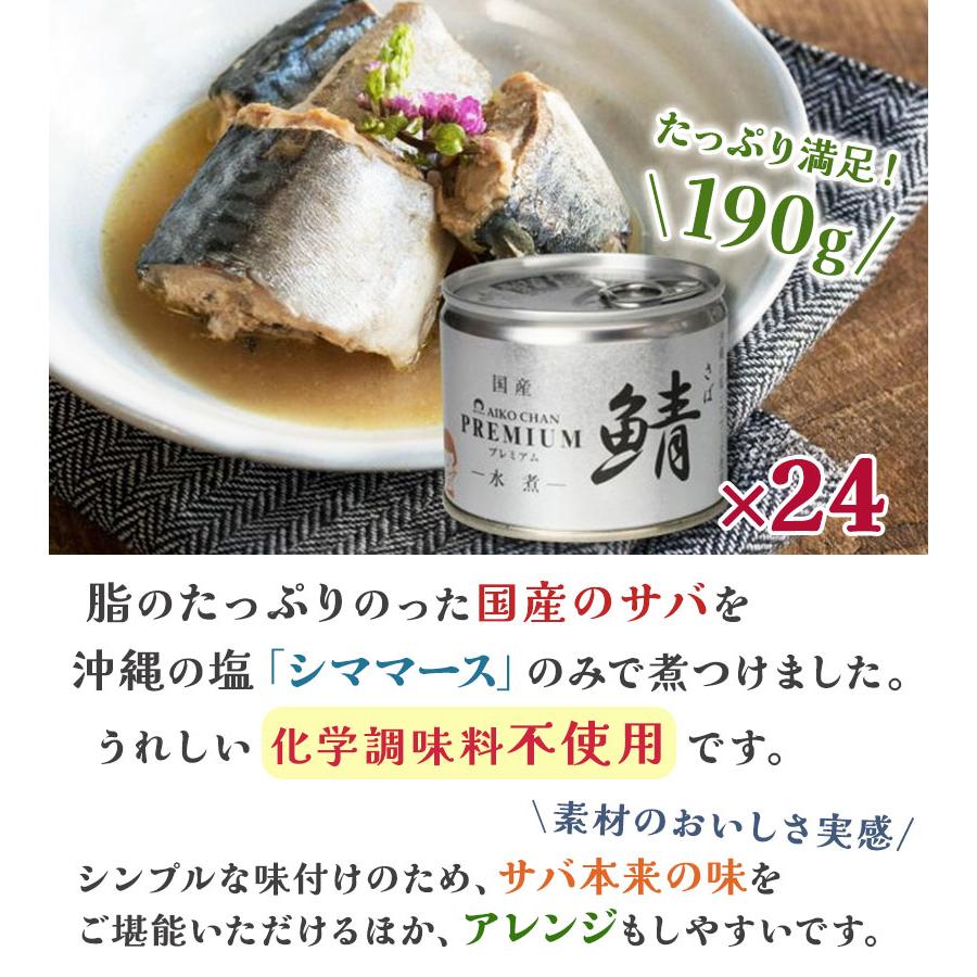 サバ缶 伊藤食品 美味しい鯖 水煮 190g×24缶 国産 さば缶詰 みず