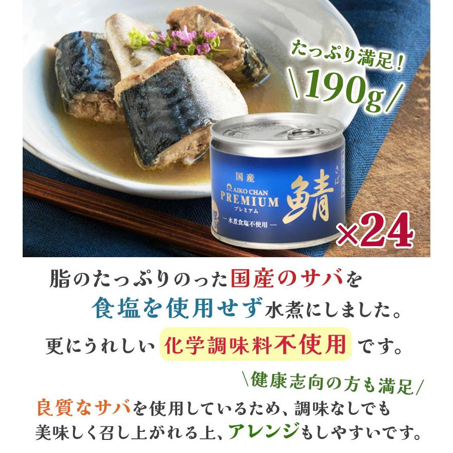 美味しい鯖缶 水煮(24缶1ケース)  伊藤食品 国産 サバ缶 鯖缶 伊藤食品 美味しい鯖 水煮 食塩不使用 190g : クイック