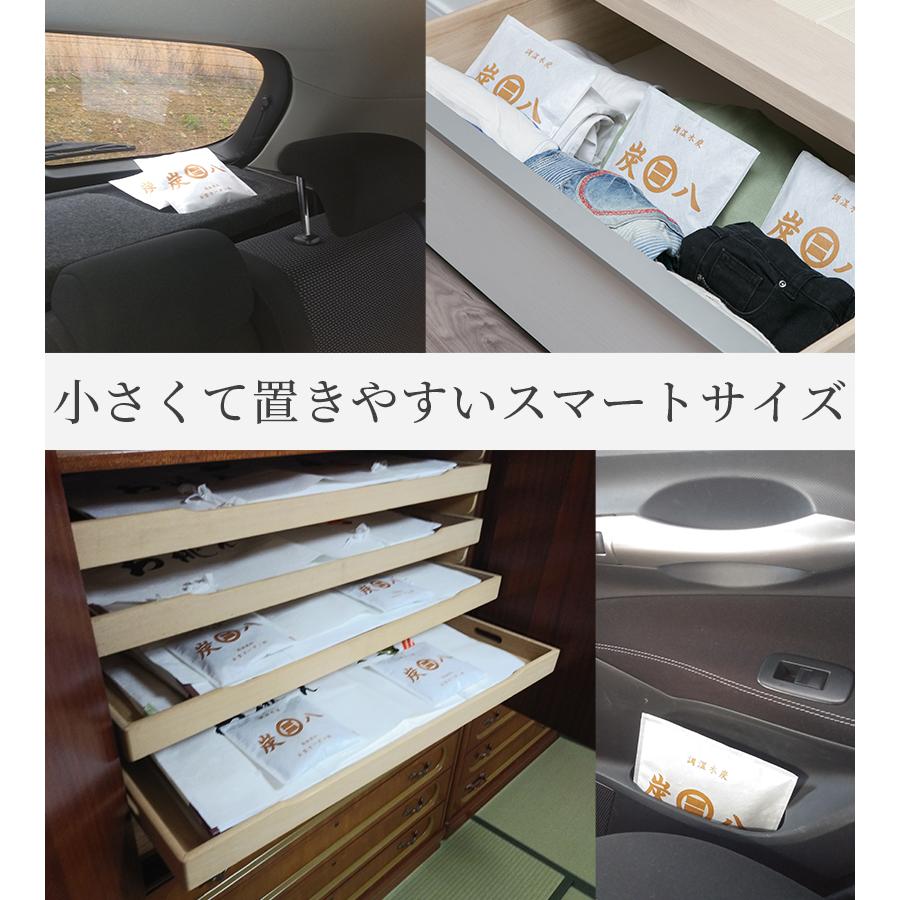 炭八 スマート小袋 10袋セット 出雲カーボン 調湿木炭 湿度調整 湿気