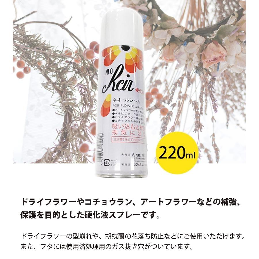 ネオ・ルシール 硬化液 スプレー 220ml×3本セット ドライフラワー補強 型崩れ防止剤 松村工芸｜select-mofu-y｜02