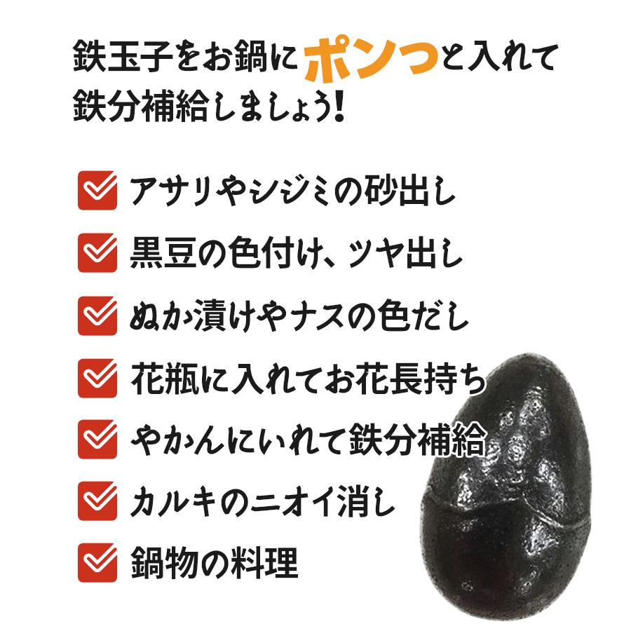 南部鉄器 鉄分補給 ザ・鉄玉子 2個セット 鉄たまご ナス・黒豆煮物の色
