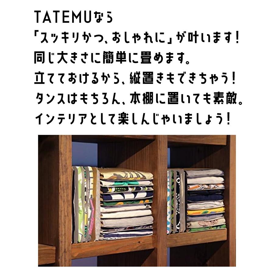 衣類 収納ケース TATEMU 18枚セット グレイ たてむ 洋服 Tシャツ