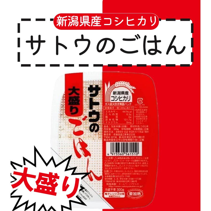 サトウのごはん 新潟県産コシヒカリ パックごはん 大盛 300g×24個