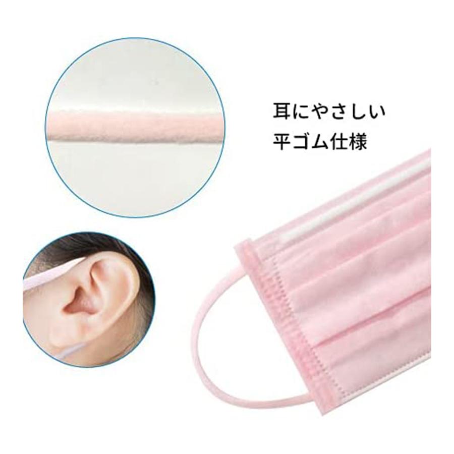 使い捨て 不織布マスク 子供 ビホウ ピンク マスク こども ぴんくの