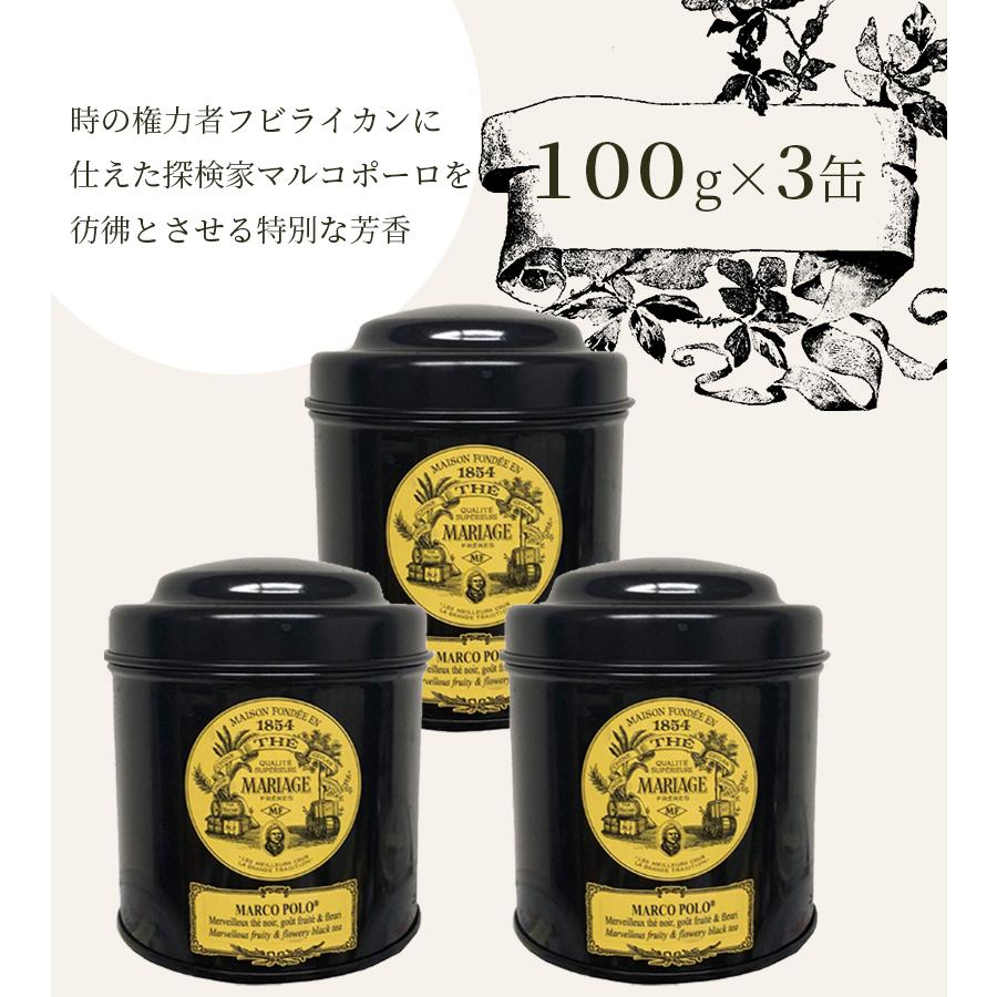 紅茶 茶葉 マリアージュ フレール マルコポーロ 100g×3個セット 缶入り フレーバーティー ルーズリーフ 美味しい おしゃれ お返し ギフト TC918｜select-mofu-y｜05