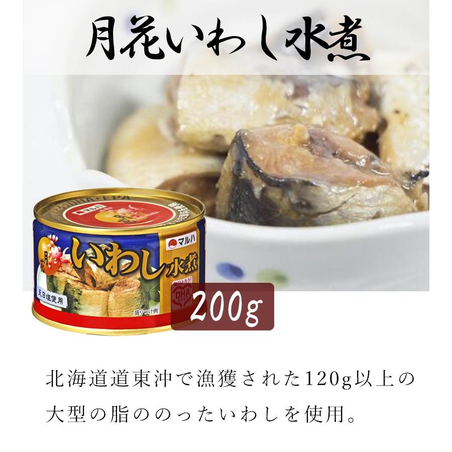 マルハニチロ 月花 いわし水煮 200g×24個セット 缶詰 鰯 イワシ EPA