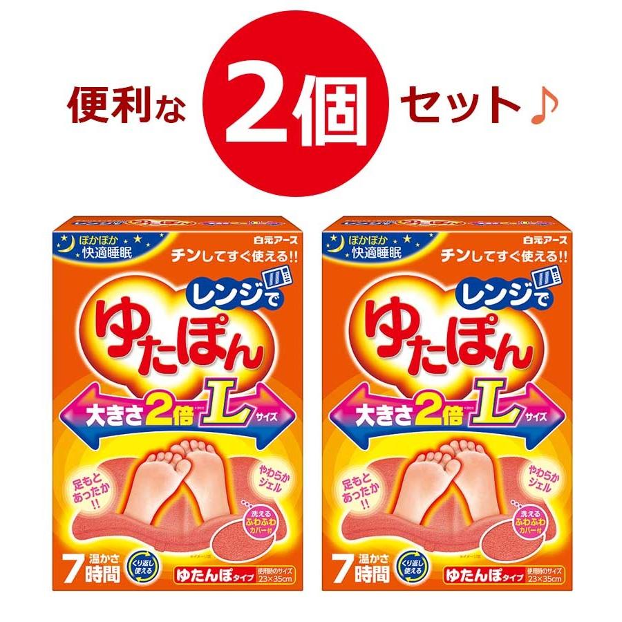 白元アース レンジでゆたぽん Lサイズ 2個セット 足用 専用カバー付き