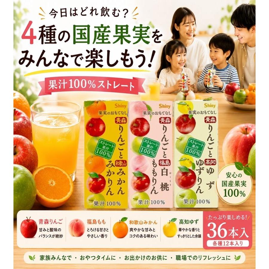 フルーツジュース 国産ストレート果汁100％ シャイニー 果実の