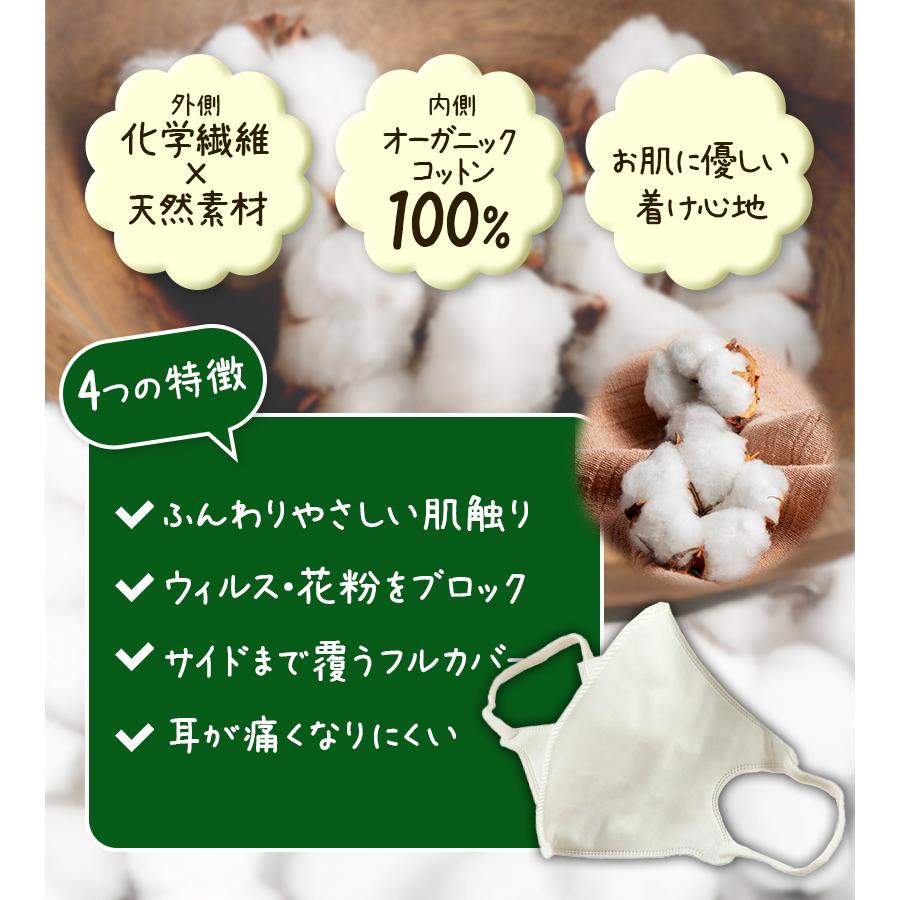 不織布マスク 日本製 ナチュラムーン マスク オーガニックコットン 大