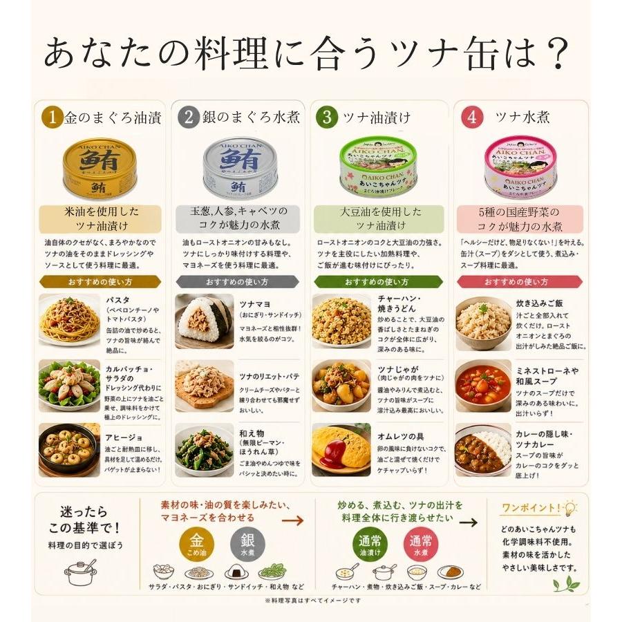 伊藤食品 あいこちゃん 選べるツナ缶 70g 24缶セット 国産 ヘルシー