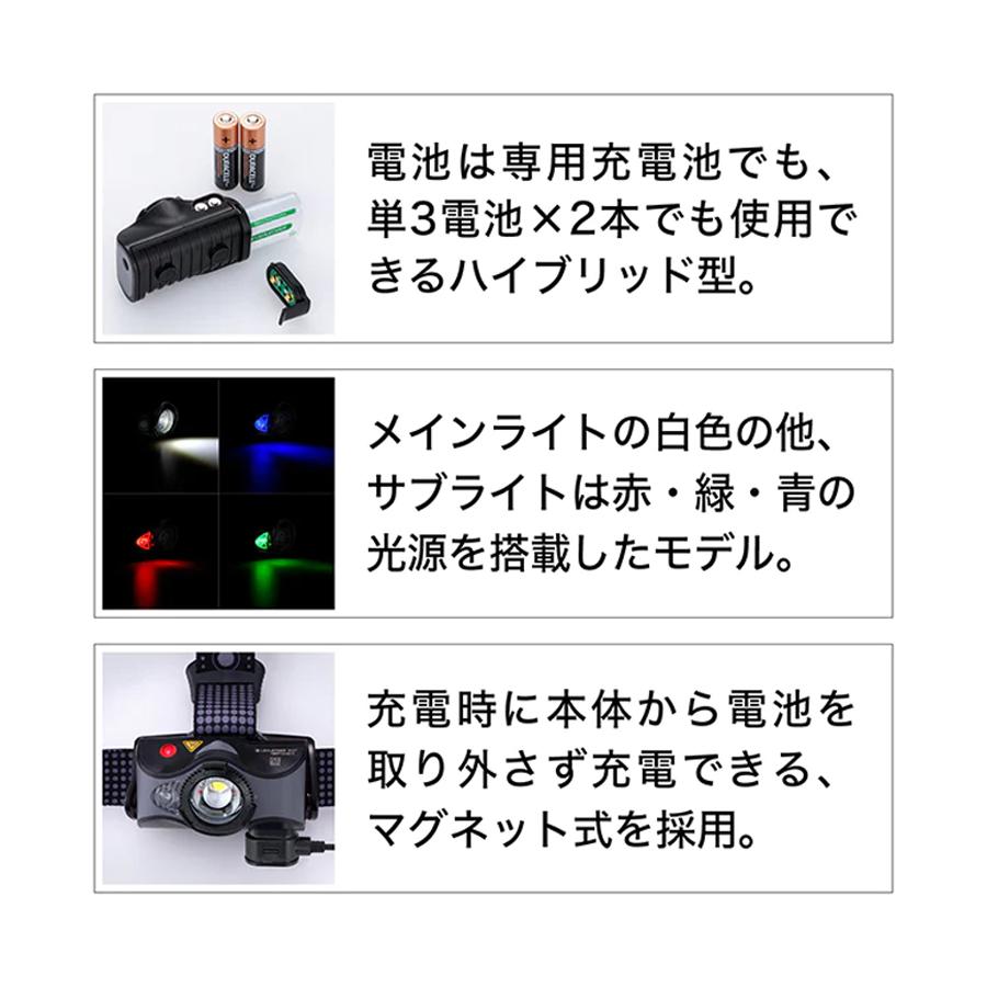 レッドレンザー ヘッドライト MH8 Black 502156 充電式 乾電池式 LED 