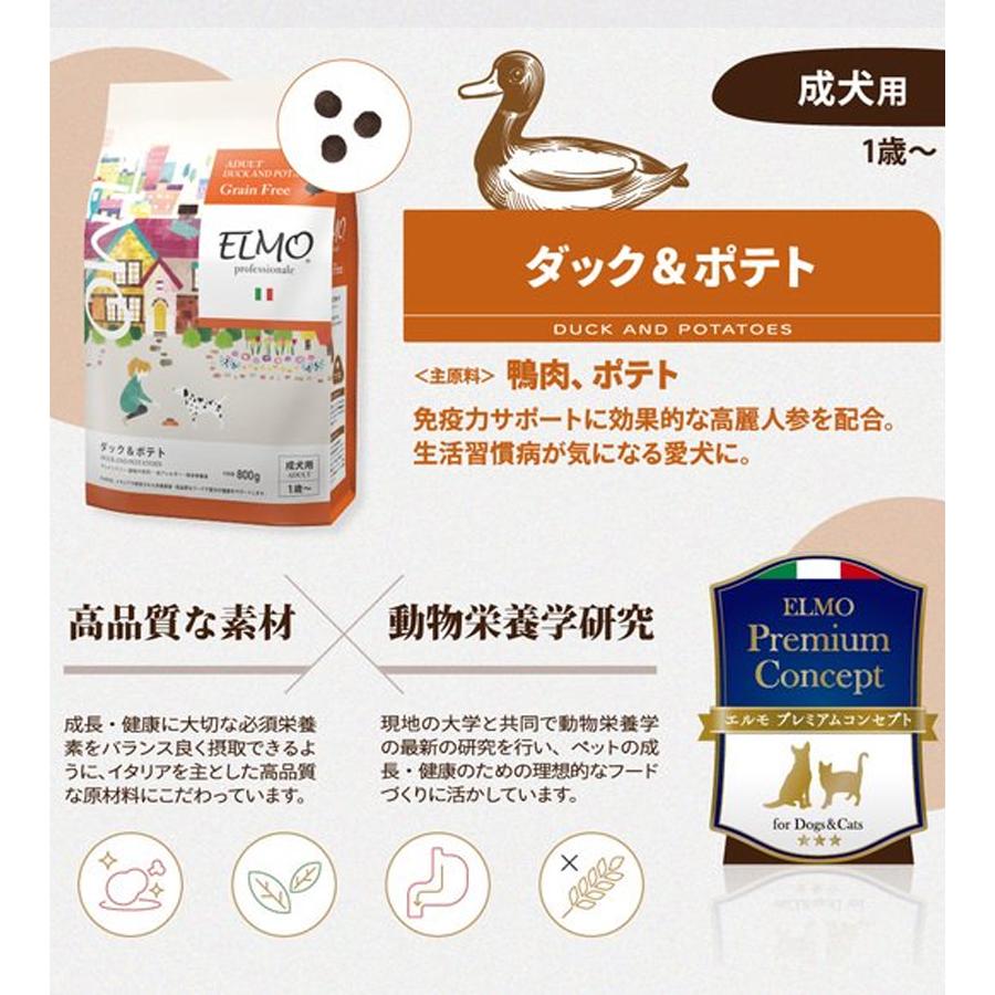 ELMO ダック＆ポテト ドッグフード 3kg×2袋 ドッグフード ELMOプロフェッショナーレ ダック＆ポテト 3kg 犬用 犬