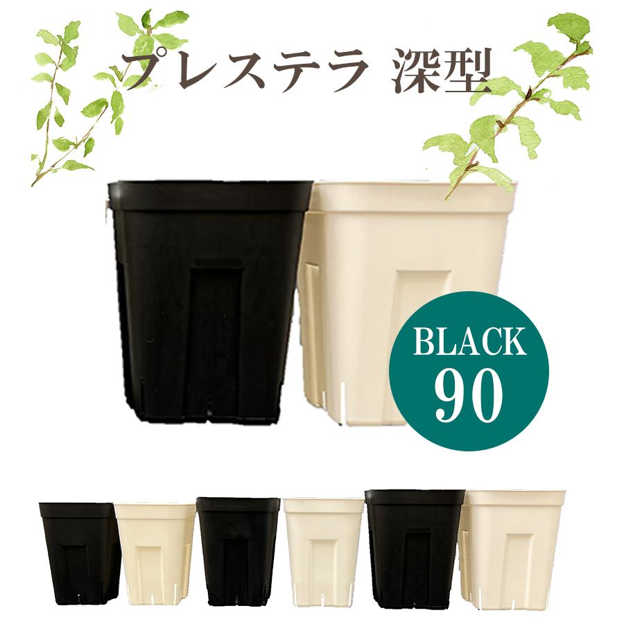 鉢 植木鉢 深鉢 プレステラ 深型 ブラック 90型 10個セット