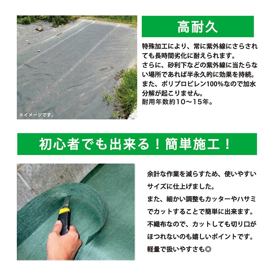 防草シート ザバーン 350G 2m×3m 固定用 ピン20本付属 強力 グリーン