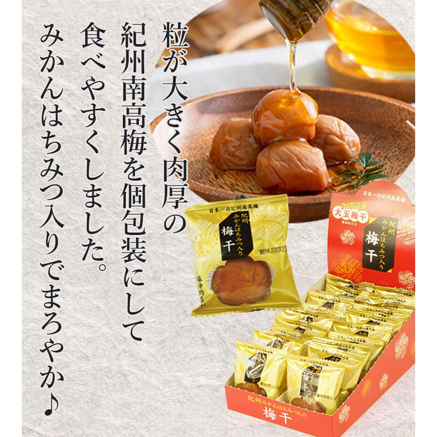 丸長水産 紀州みかんはちみつ入り梅干 10粒 20粒 選べる 粒 個包装 お
