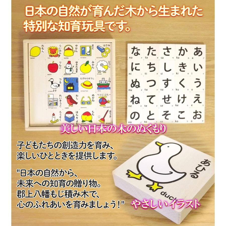 積み木 つみき 積木 郡上八幡のもじ積み木 ひらがな 木のおもちゃ 知育