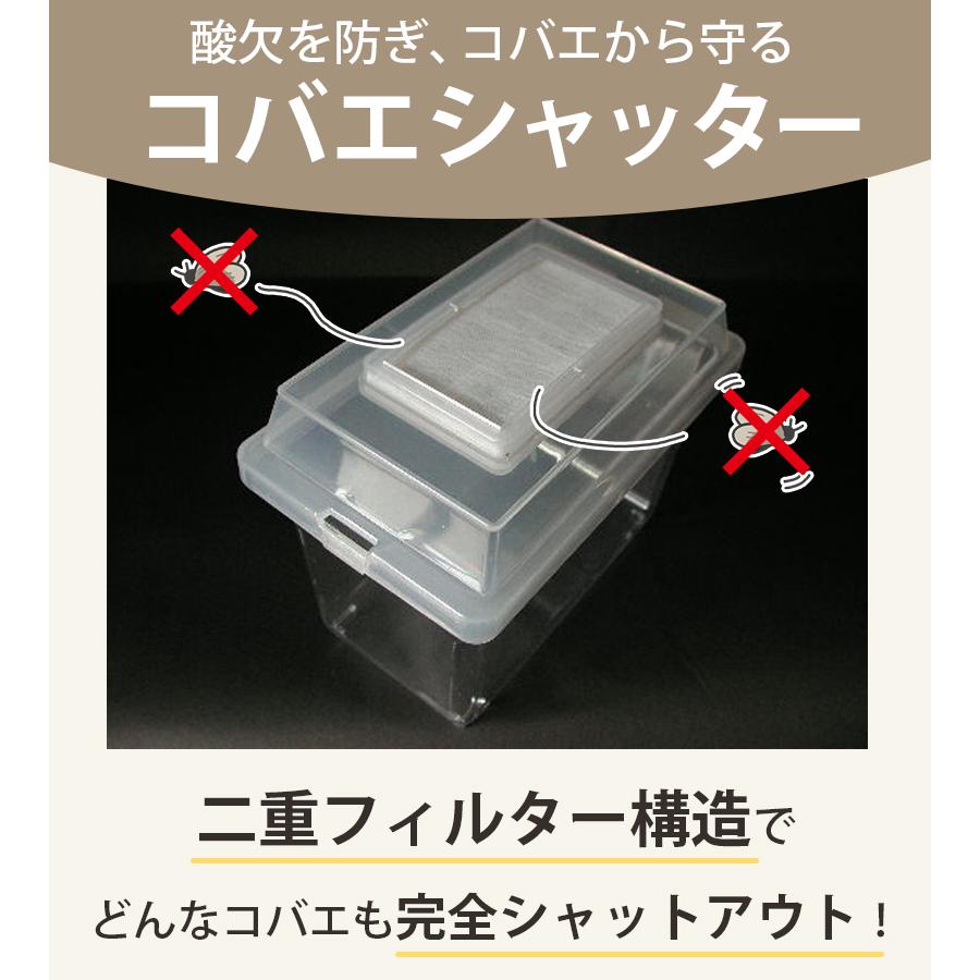 コバエシャッター大 8個セット カブトムシ クワガタ 飼育ケース クワガタ、カブトムシ用コバエ防止飼育ケース（ミニ）の販売