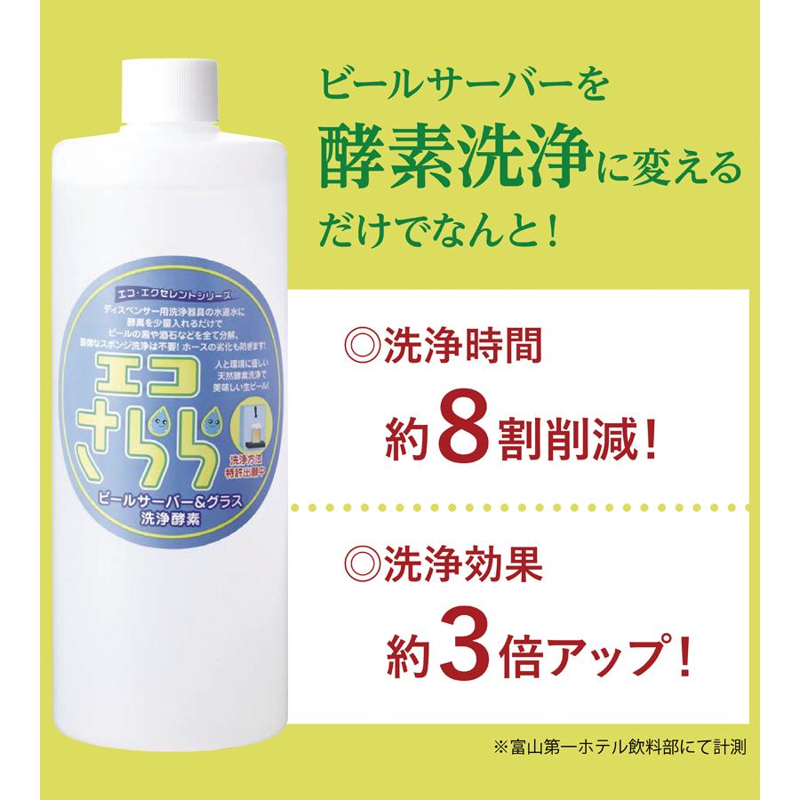 洗浄液 ビールサーバー＆グラス洗浄用酵素 エコさらら 500ml 清掃 掃除