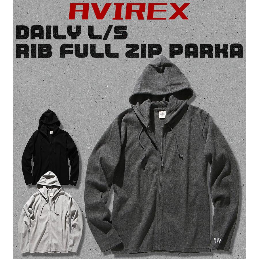 AVIREX（アヴィレックス） パーカー メンズ ブラック グレー