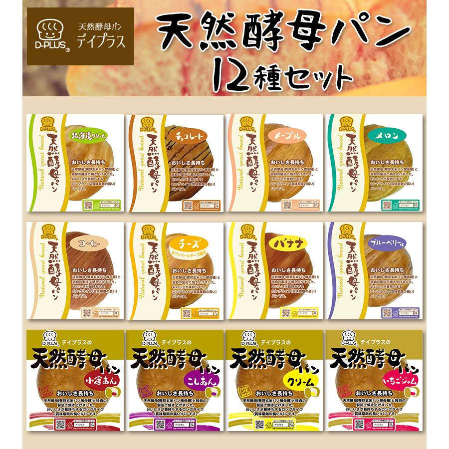 デイプラス　天然酵母パン　6箱72個 デイプラス 天然酵母パン 12種セット ロングライフパン 菓子パン