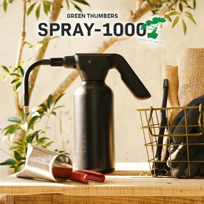 GREEN THUMBERS OF BARREL バレル 電動スプレー 全自動 水やり 1L ロングノズル付属 USB充電 長時間使用 ブラック SPRAY-1000 | 