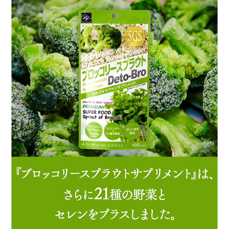 デトックス　酵素サプリ　ブロッコリースプラウト2個 ウエルネスライフサイエンス ブロッコリースプラウトサプリメント 120