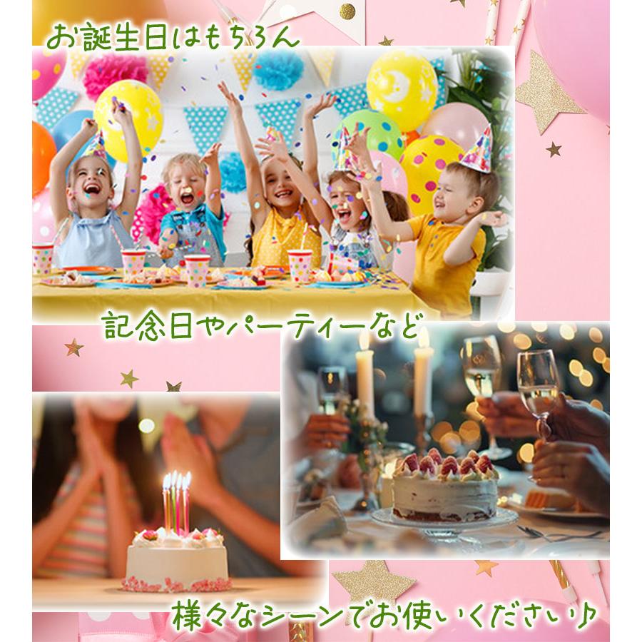 KOKOPLACE スリムキャンドル 482-5F 誕生日ローソク カラフル 銀ホイル