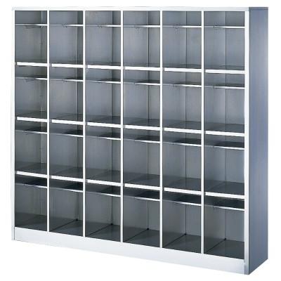 24人用シューズボックス 6列4段 W1481×D330×H1339 オープンタイプ/下駄箱スチールロッカー/玄関収納セミホワイト色/法人様限定販売品